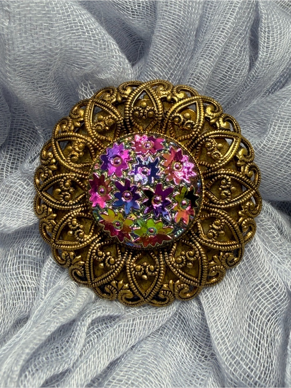 Vintage Art Glass Scarf Clip West Germany
